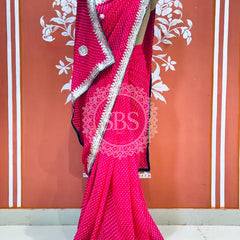 CXC GEORGETTE MOTHRA SILVER WORK SAREE