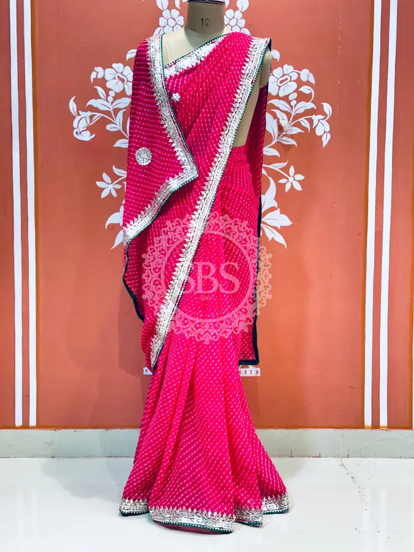 CXC GEORGETTE MOTHRA SILVER WORK SAREE