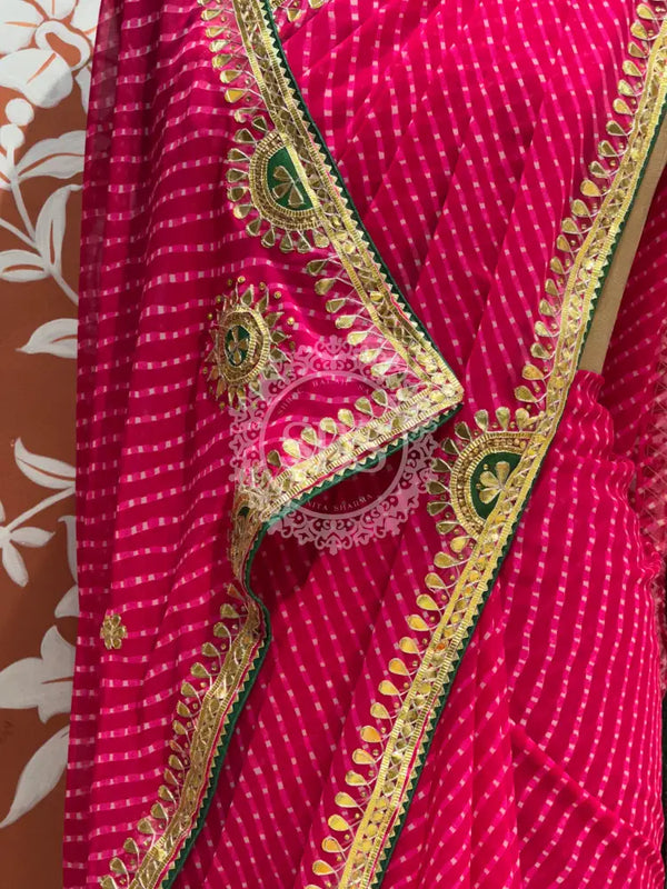 CXC GEORGETTE MOTHRA SILVER WORK SAREE