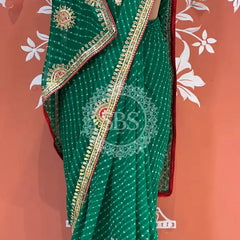 CXC GEORGETTE MOTHRA SILVER WORK SAREE