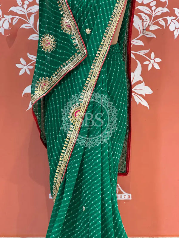 CXC GEORGETTE MOTHRA SILVER WORK SAREE