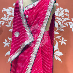 CXC GEORGETTE MOTHRA SILVER WORK SAREE