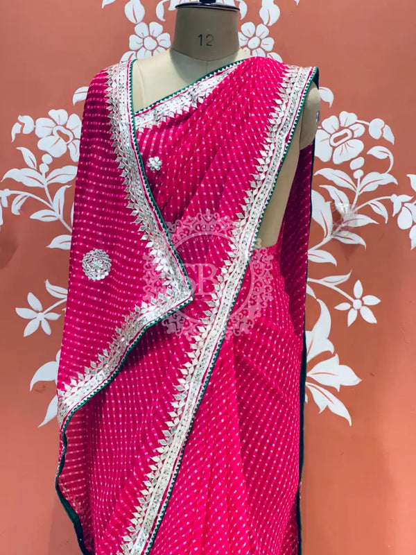 CXC GEORGETTE MOTHRA SILVER WORK SAREE