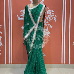 CXC GEORGETTE MOTHRA SILVER WORK SAREE