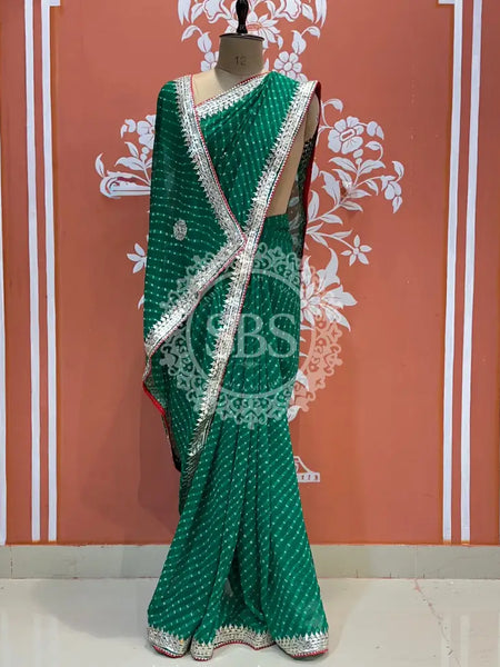 CXC GEORGETTE MOTHRA SILVER WORK SAREE