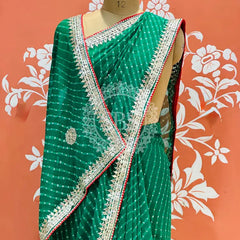 CXC GEORGETTE MOTHRA SILVER WORK SAREE