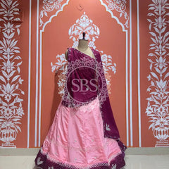 D-UPADA SILK HANDWORK LEHENGA Maroon / Free Size