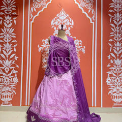 D-UPADA SILK HANDWORK LEHENGA Purple / Free Size