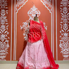 D-UPADA SILK HANDWORK LEHENGA Red / Free Size