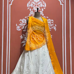 D-UPADA SILK HANDWORK LEHENGA Yellow / Free Size