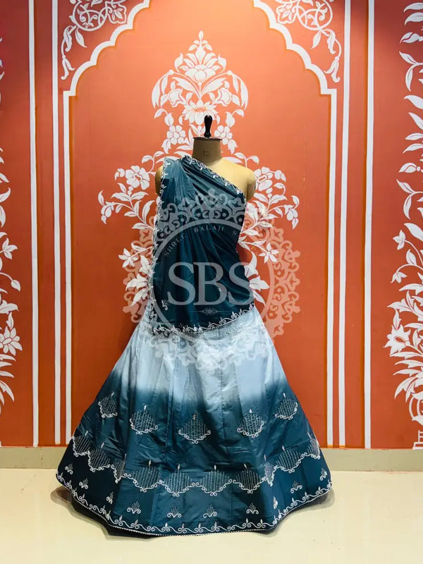 D-UPADA SILK WITH CHINON DUPATTA HANDWORK LEHENGA