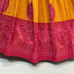 TUSSAR SILK GUJRATI BOOTA LEHENGA