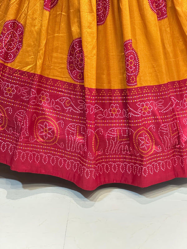 TUSSAR SILK GUJRATI BOOTA LEHENGA