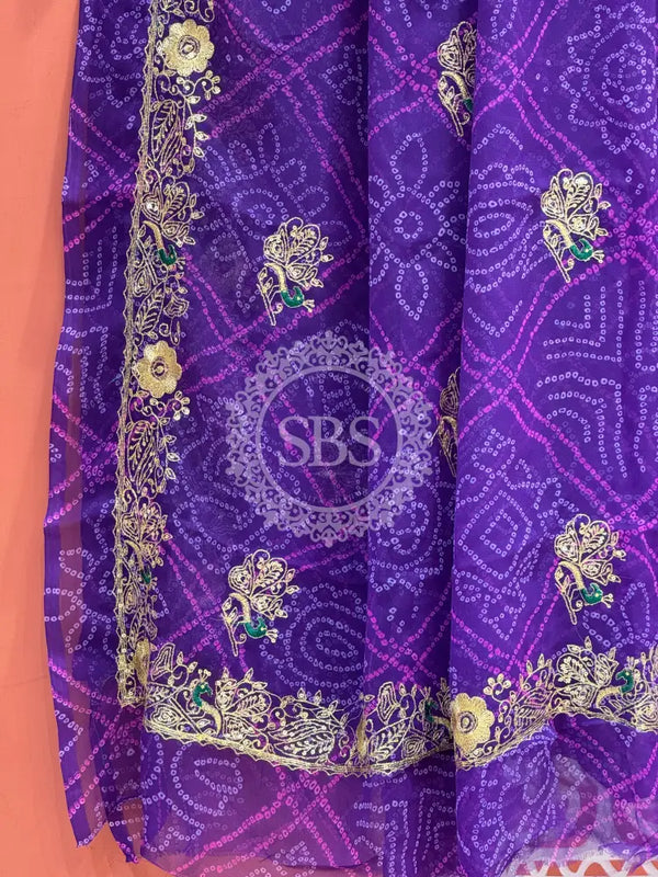 DARBARI GEORGETTE LEHERIYA SAREE