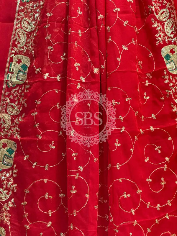 DARBARI GEORGETTE LEHERIYA SAREE