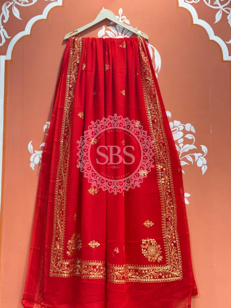 DARBARI GEORGETTE LEHERIYA SAREE