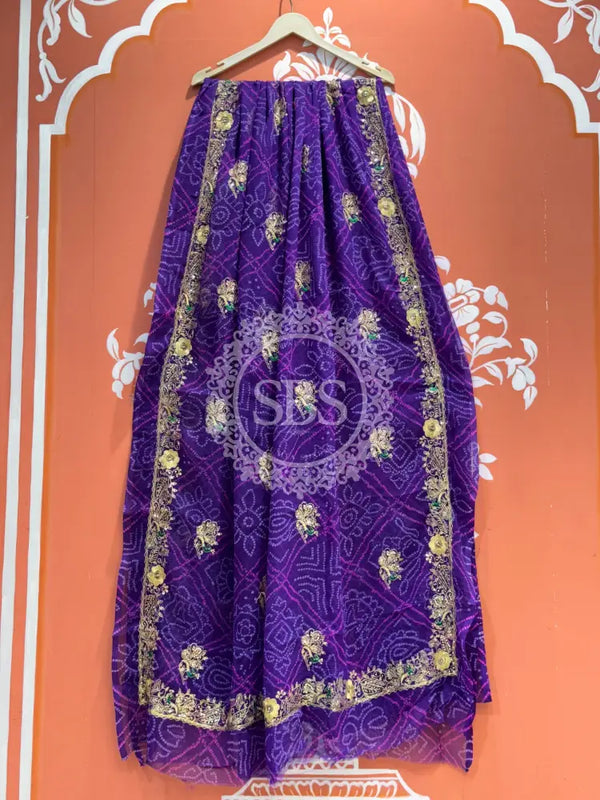 DARBARI GEORGETTE LEHERIYA SAREE