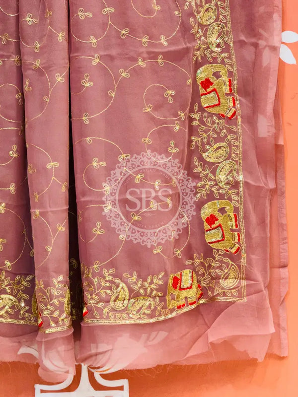 DARBARI GEORGETTE LEHERIYA SAREE