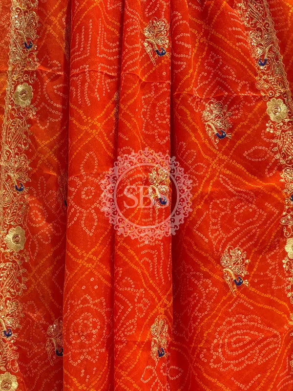 DARBARI GEORGETTE LEHERIYA SAREE