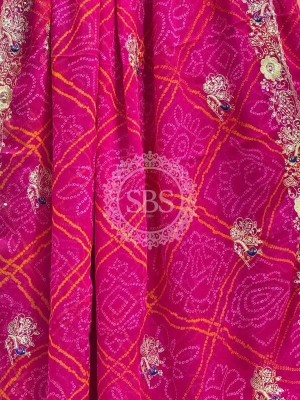 DARBARI GEORGETTE LEHERIYA SAREE
