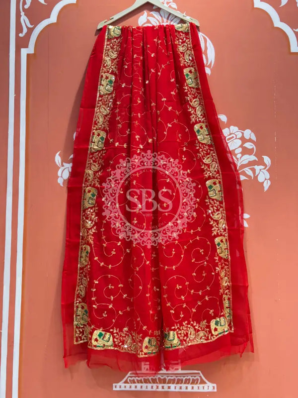 DARBARI GEORGETTE LEHERIYA SAREE