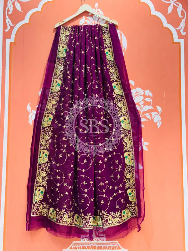 DARBARI GEORGETTE LEHERIYA SAREE