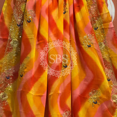 DARBARI GEORGETTE LEHERIYA SAREE