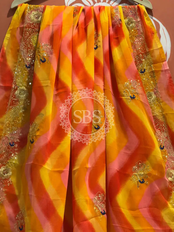 DARBARI GEORGETTE LEHERIYA SAREE