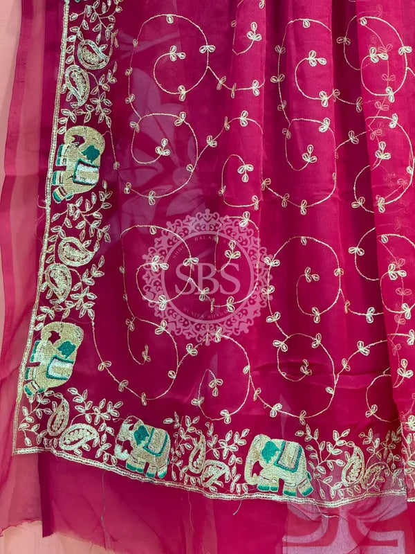 DARBARI GEORGETTE LEHERIYA SAREE
