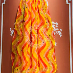 DARBARI GEORGETTE LEHERIYA SAREE