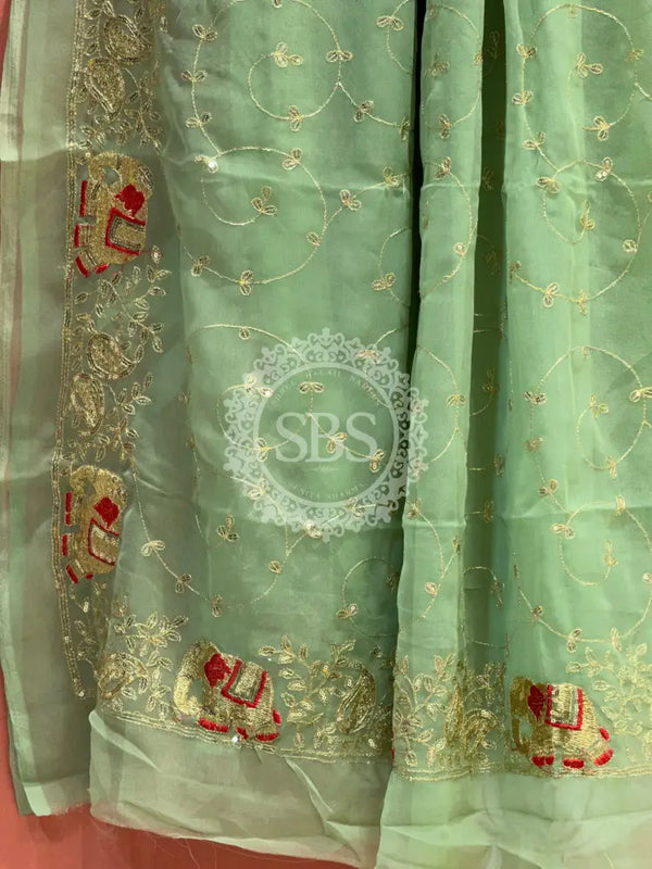 DARBARI GEORGETTE LEHERIYA SAREE