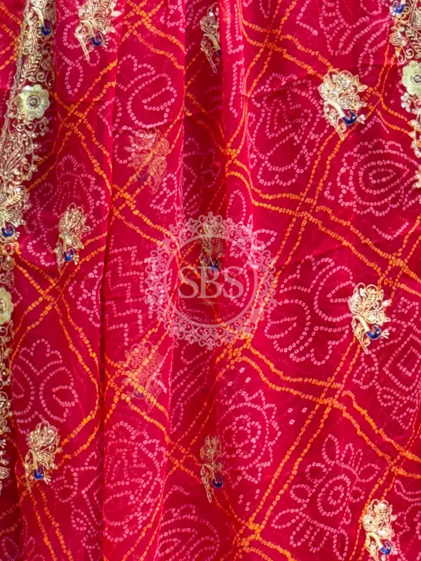 DARBARI GEORGETTE LEHERIYA SAREE