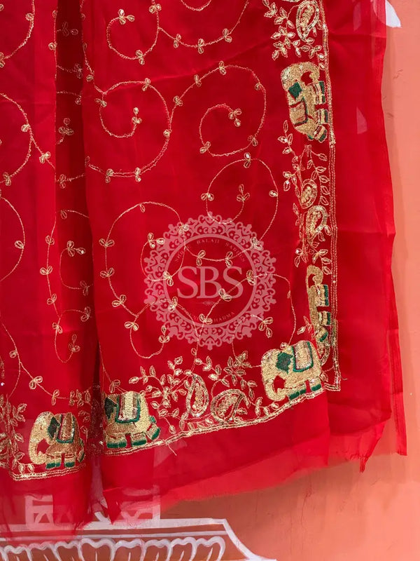 DARBARI GEORGETTE LEHERIYA SAREE