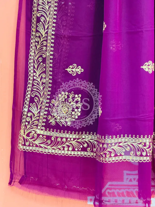 DARBARI GEORGETTE LEHERIYA SAREE