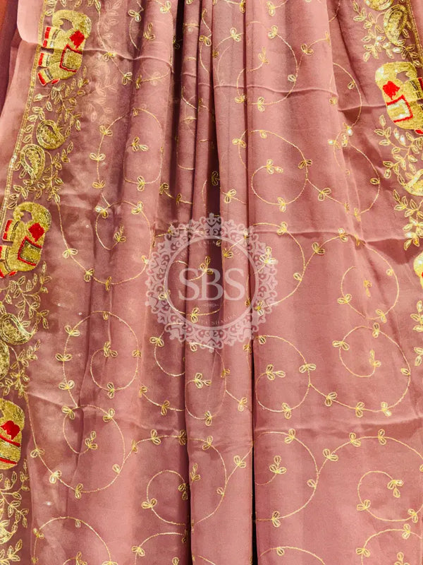 DARBARI GEORGETTE LEHERIYA SAREE