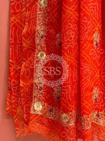 DARBARI GEORGETTE LEHERIYA SAREE