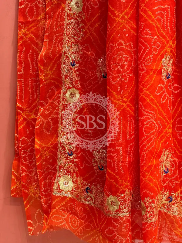 DARBARI GEORGETTE LEHERIYA SAREE