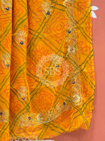 DARBARI GEORGETTE LEHERIYA SAREE