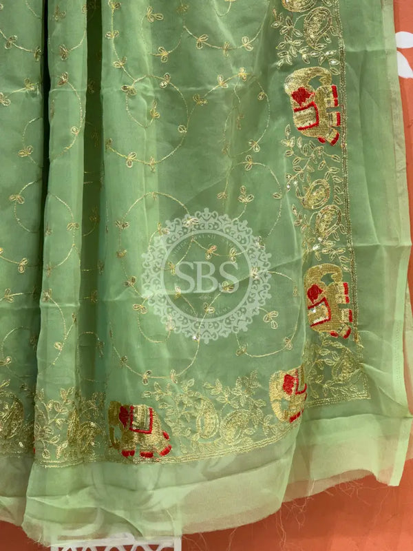 DARBARI GEORGETTE LEHERIYA SAREE