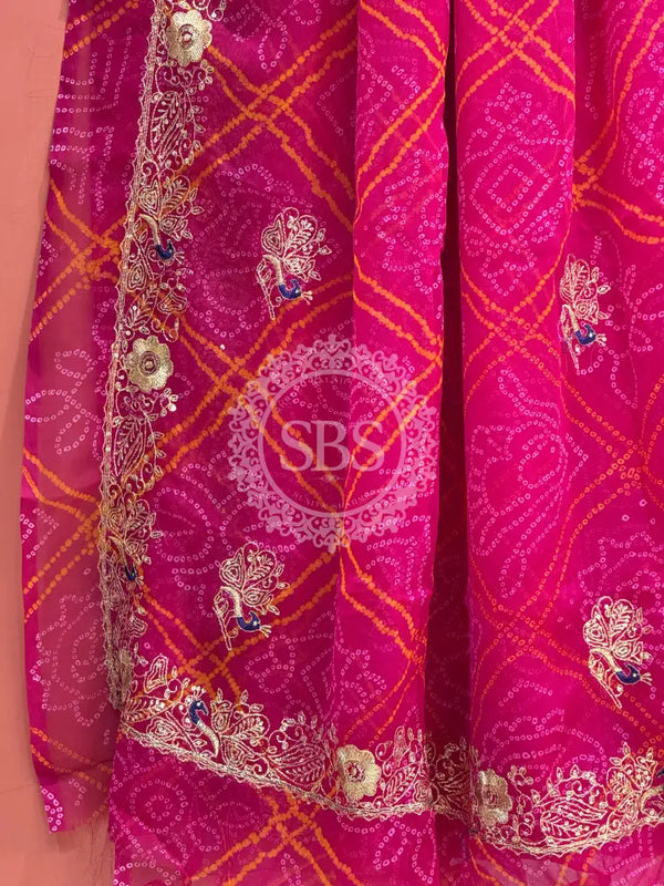 DARBARI GEORGETTE LEHERIYA SAREE