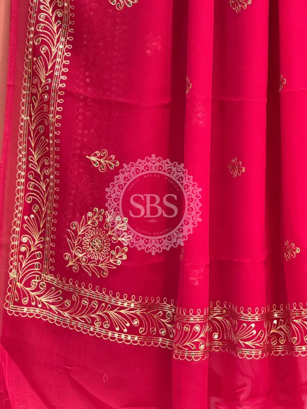 DARBARI GEORGETTE LEHERIYA SAREE