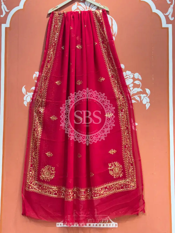 DARBARI GEORGETTE LEHERIYA SAREE