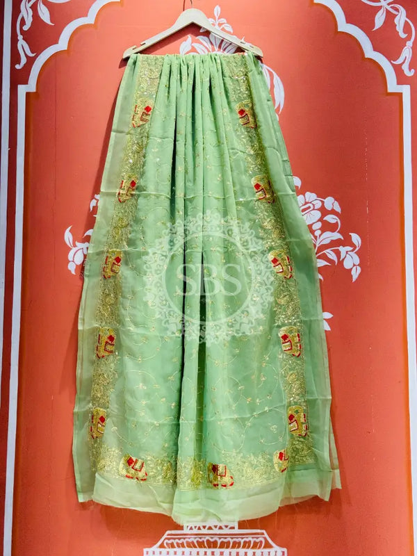 DARBARI GEORGETTE LEHERIYA SAREE