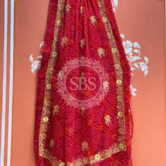 DARBARI GEORGETTE LEHERIYA SAREE