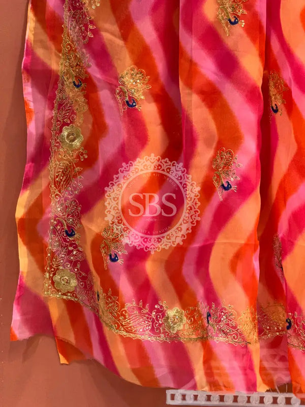 DARBARI GEORGETTE LEHERIYA SAREE