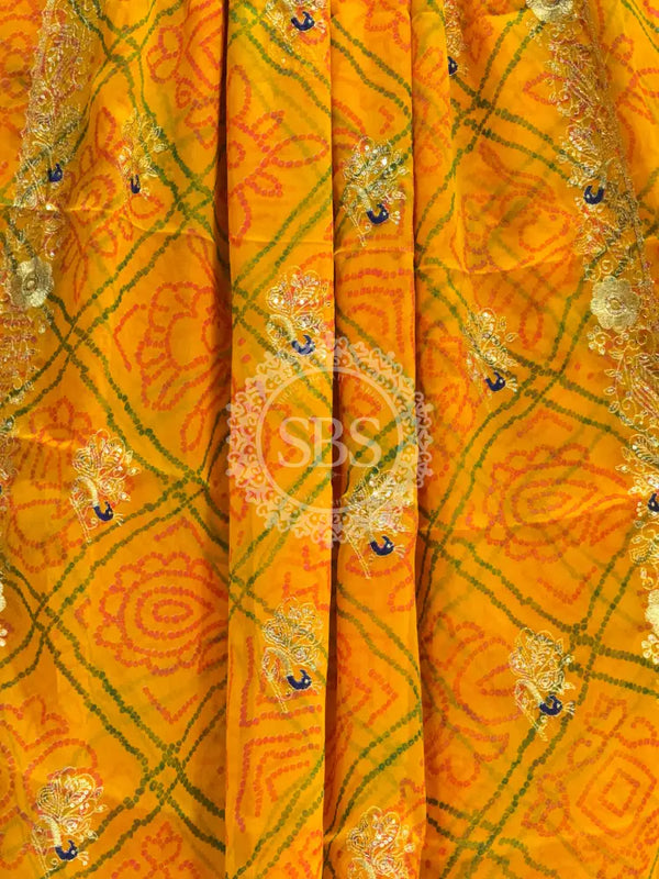 DARBARI GEORGETTE LEHERIYA SAREE