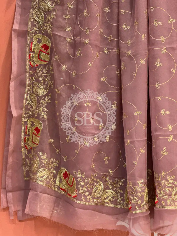 DARBARI GEORGETTE LEHERIYA SAREE