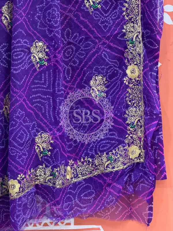 DARBARI GEORGETTE LEHERIYA SAREE