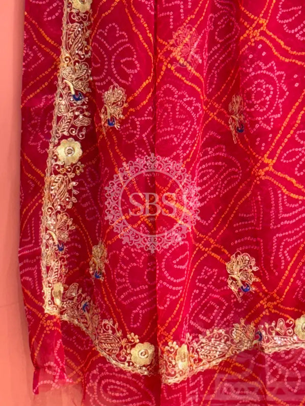 DARBARI GEORGETTE LEHERIYA SAREE