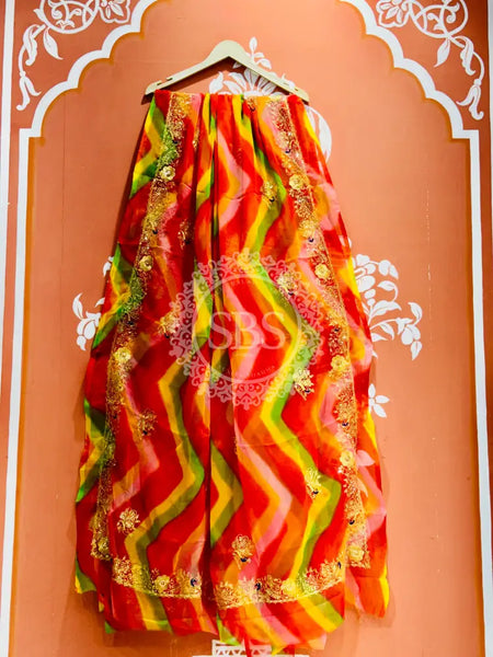 DARBARI GEORGETTE LEHERIYA SAREE